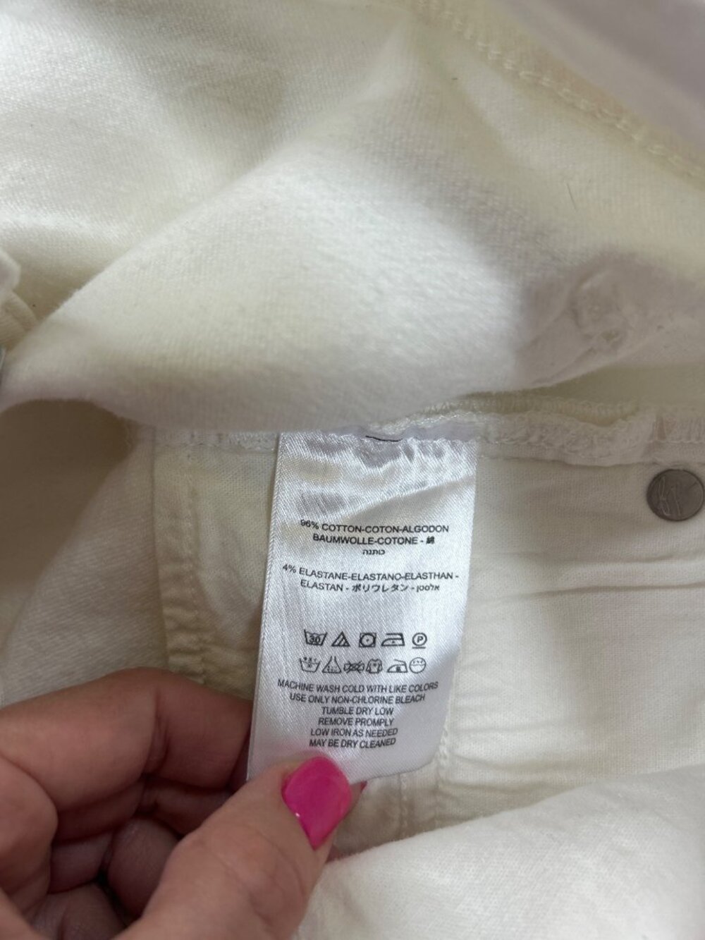 SALE!We The Free White Embroidered Jeans Size 31 Floral Cutout Frayed Hem - Picture 9 of 12